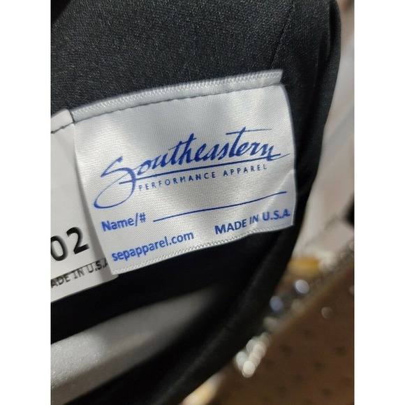 Vintage Southeastern Black Polyester Scoop Neck Short Sleeve Maxi Dress Size 02 - Picture 7 of 10